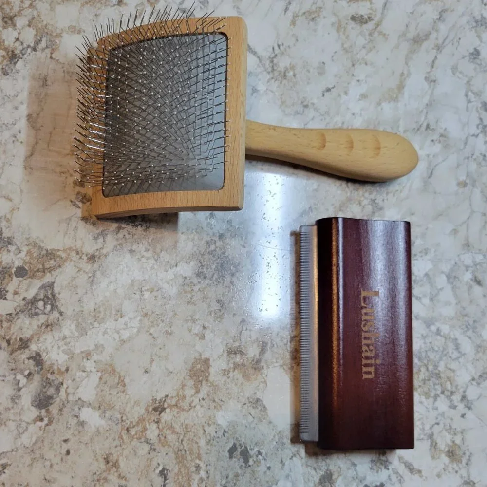 Dog Grooming Slicker Brush & Shedding Comb